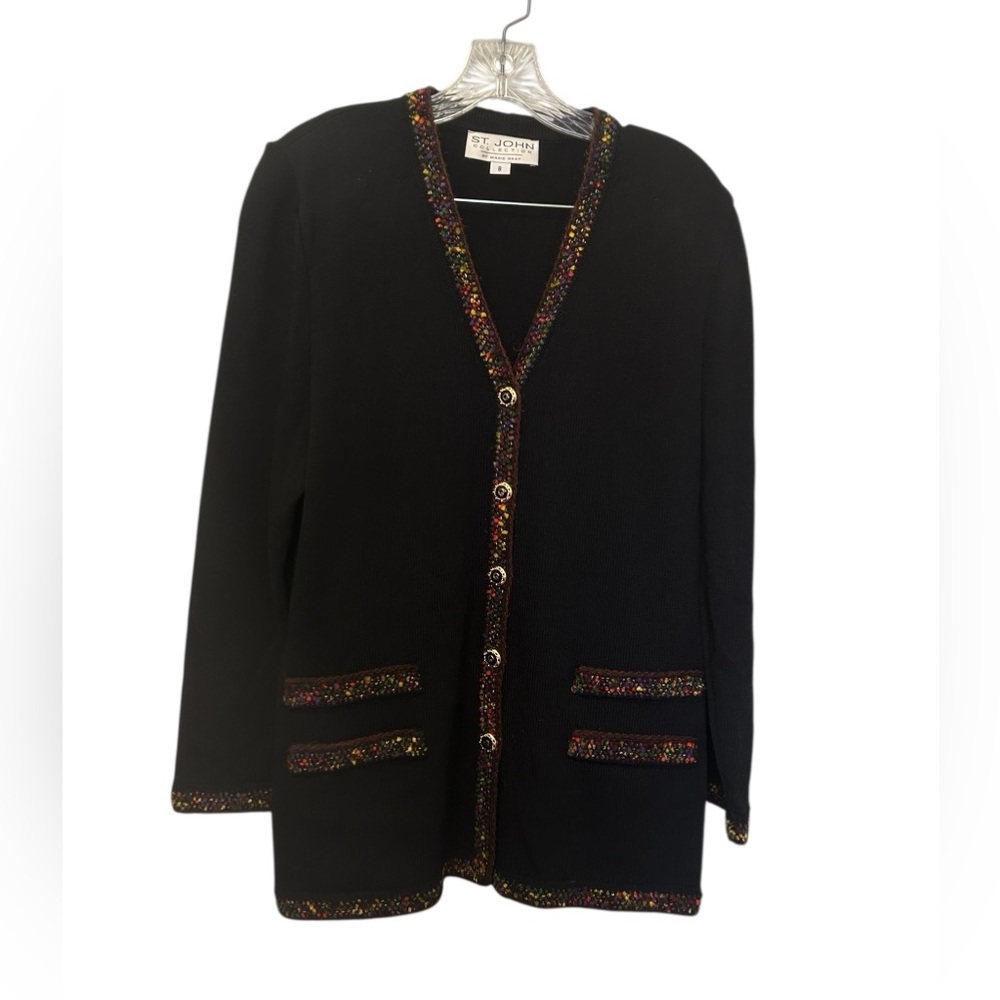 St. John Black Knit with Colorful Accents